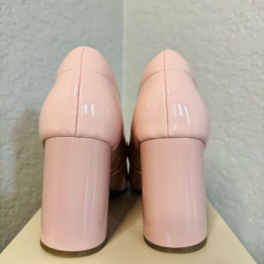 ANNE KLEIN Grazen Pointed Toe Pump Block Heel, Patent Leather Pink, 8.5, NWT - Picture 8 of 16